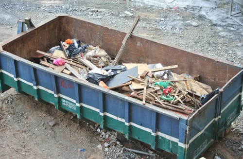 Waste collection trucks in South East London