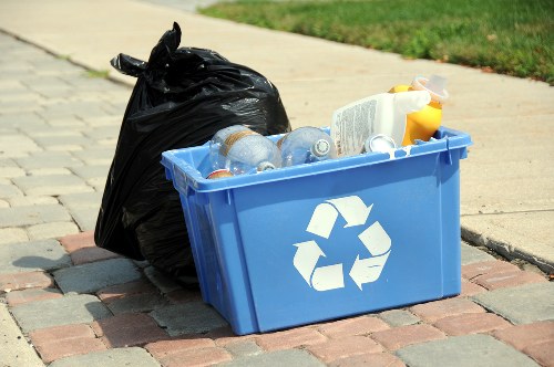 Community members participating in waste segregation